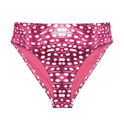 Whale Shark Mosaic Pink Eco High-Waisted Bikini Bottom - 