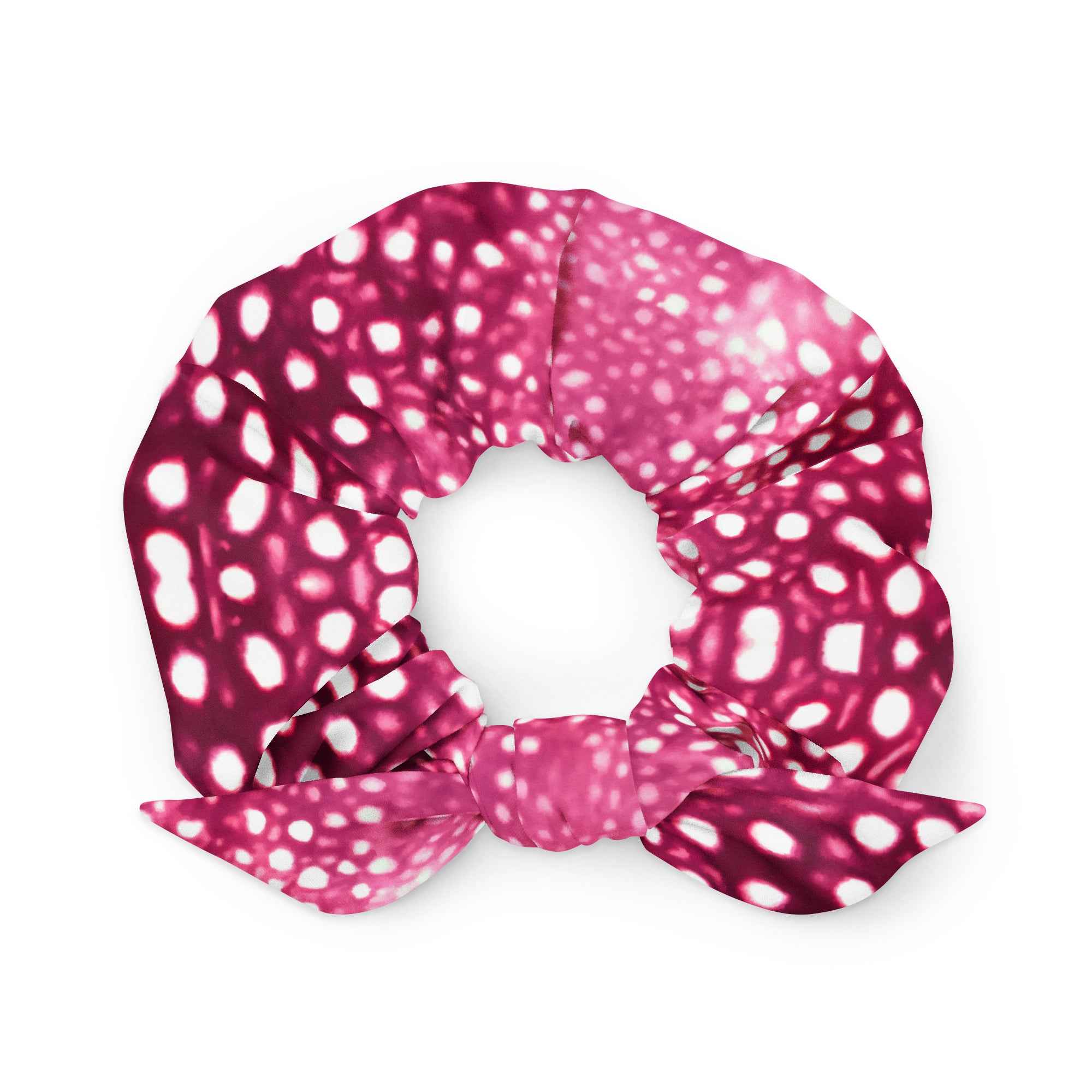 Whale Shark Mosaic Pink Eco-Scrunchie -  - ["Head","whale shark","Whale Shark Mosaic Pink"]
