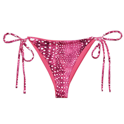 Whale Shark Mosaic Pink Eco String Bikini Bottom - 
