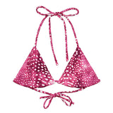 Whale Shark Mosaic Pink Eco String Bikini Top -  - ["swim","whale shark","Whale Shark Mosaic Pink","women"]