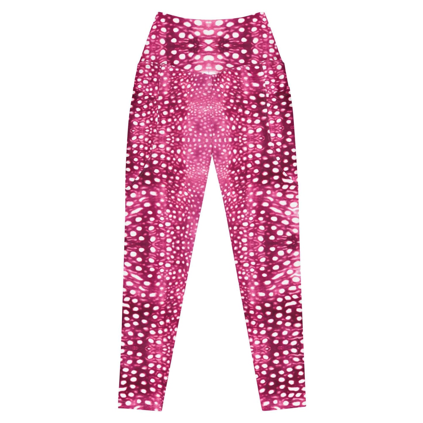 Whale Shark Mosaic Pink Eco Swim Leggings With Pockets - 