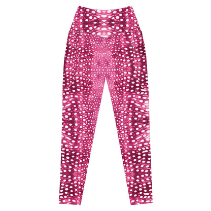 Whale Shark Mosaic Pink Eco Swim Leggings With Pockets - 