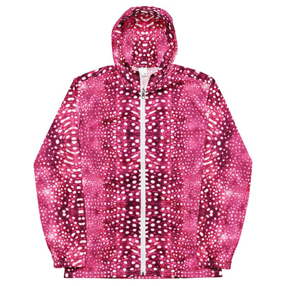 Whale Shark Mosaic Pink Men’s Windbreaker - 