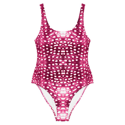 Whale Shark Mosaic Pink One-Piece Swimsuit - 