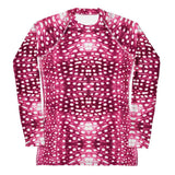 Whale Shark Mosaic Pink Women's Rash Guard -  - ["rash guard","whale shark","Whale Shark Mosaic Pink","women"]