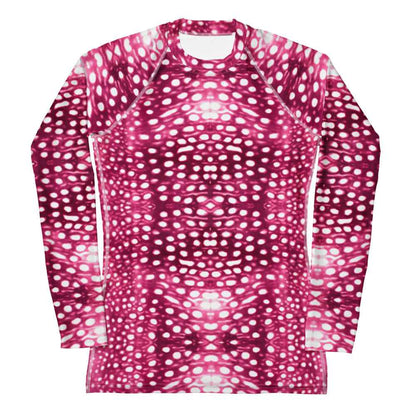Whale Shark Mosaic Pink Women's Rash Guard - 