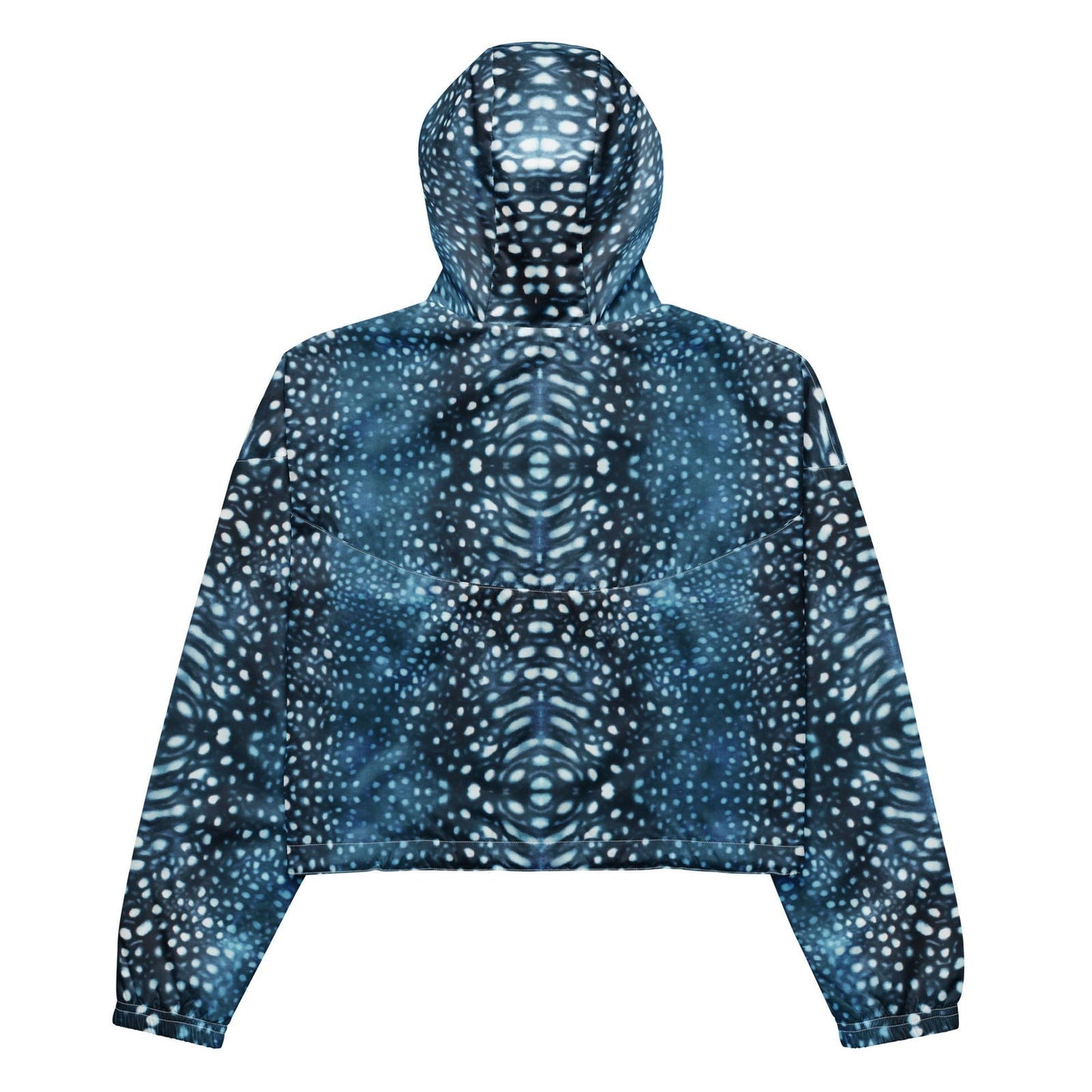 Whale Shark Mosaic Women’s Cropped Windbreaker - 