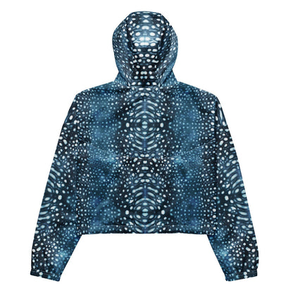 Whale Shark Mosaic Women’s Cropped Windbreaker - 