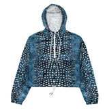 Whale Shark Mosaic Women’s Cropped Windbreaker -  - ["jacket","Whale shark","Whale Shark Mosaic","women"]