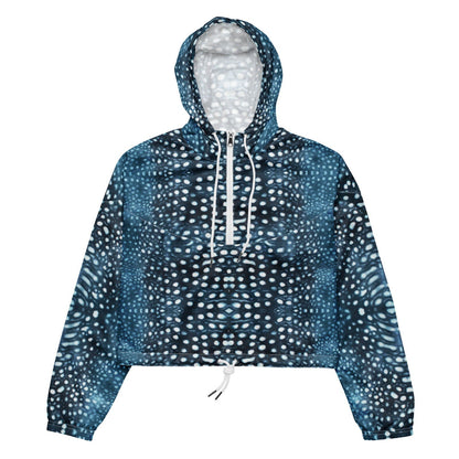 Whale Shark Mosaic Women’s Cropped Windbreaker - 