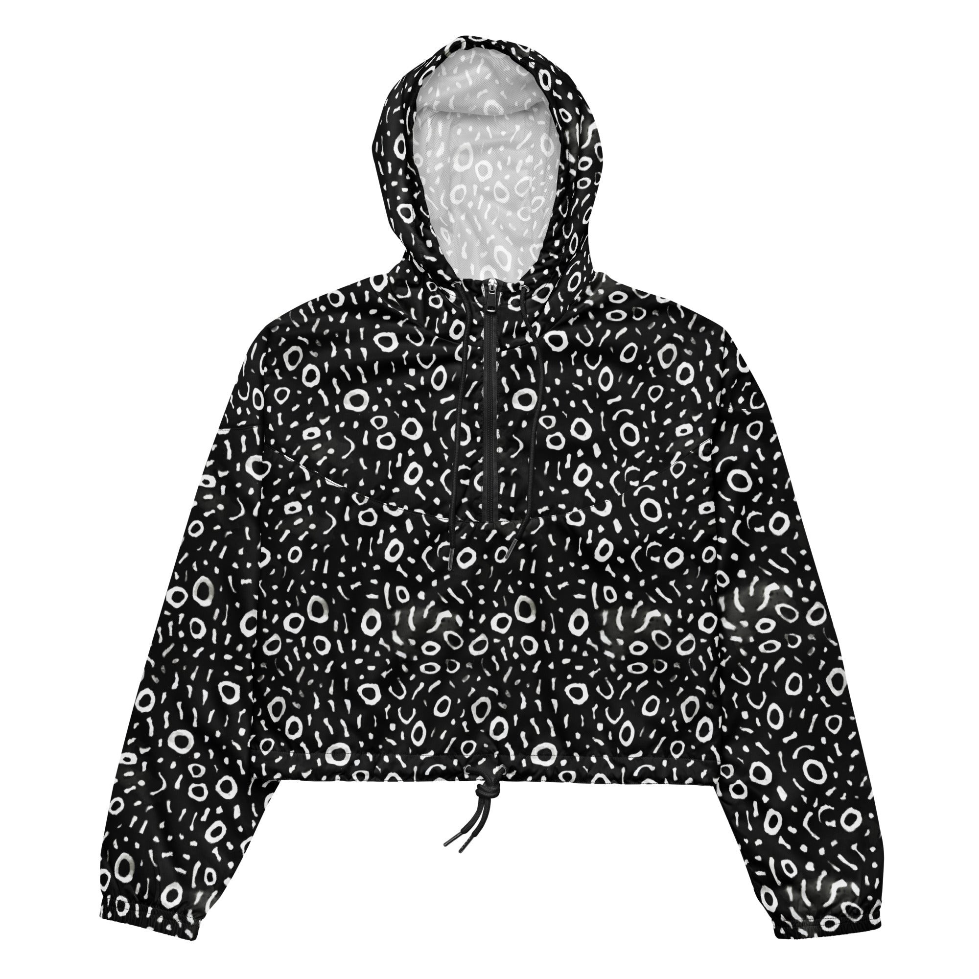 Whale Shark Mosaic Women’s Cropped Windbreaker -  - ["jacket","Whale shark","Whale Shark Mosaic","women"]