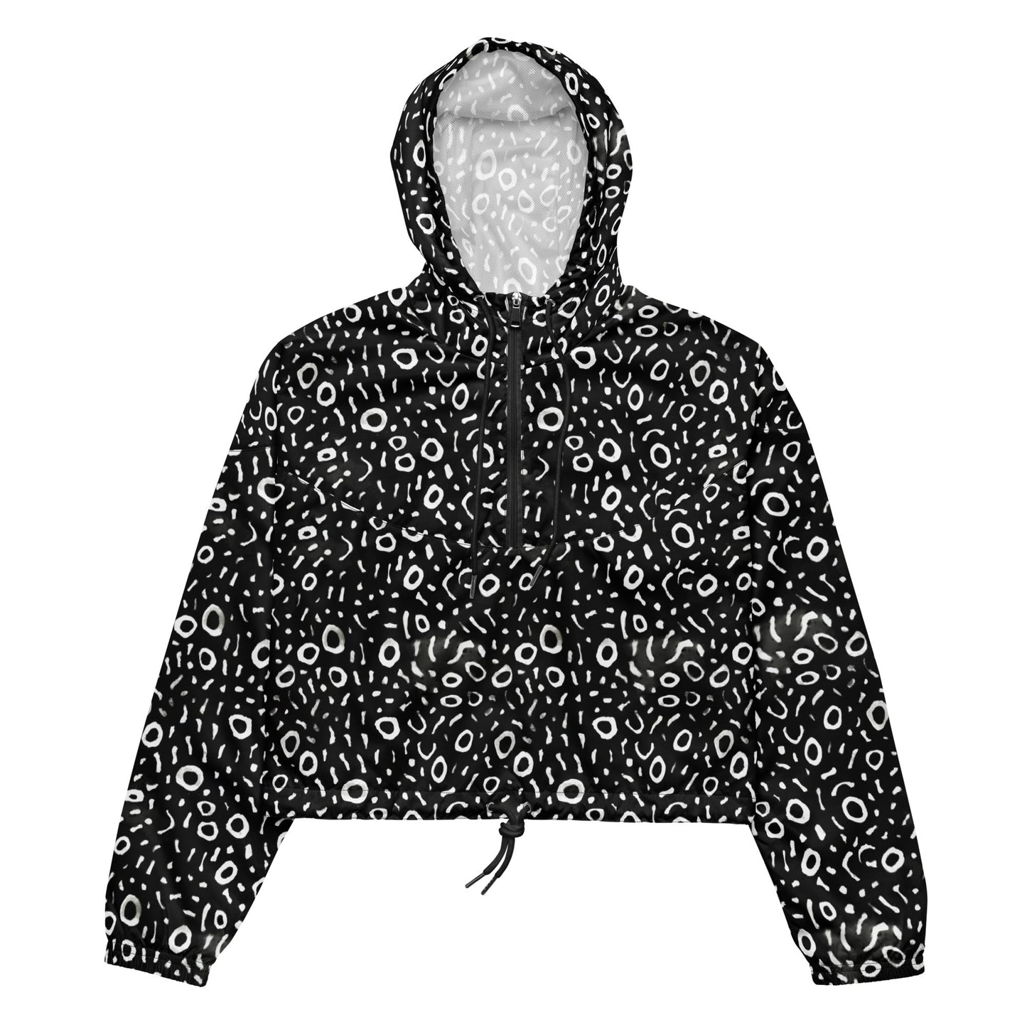 Whale Shark Mosaic Women’s Cropped Windbreaker - 