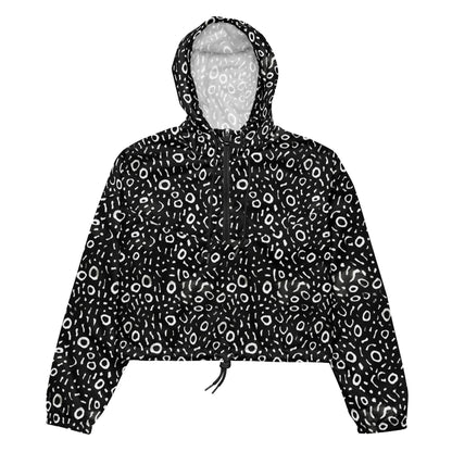 Whale Shark Mosaic Women’s Cropped Windbreaker - 