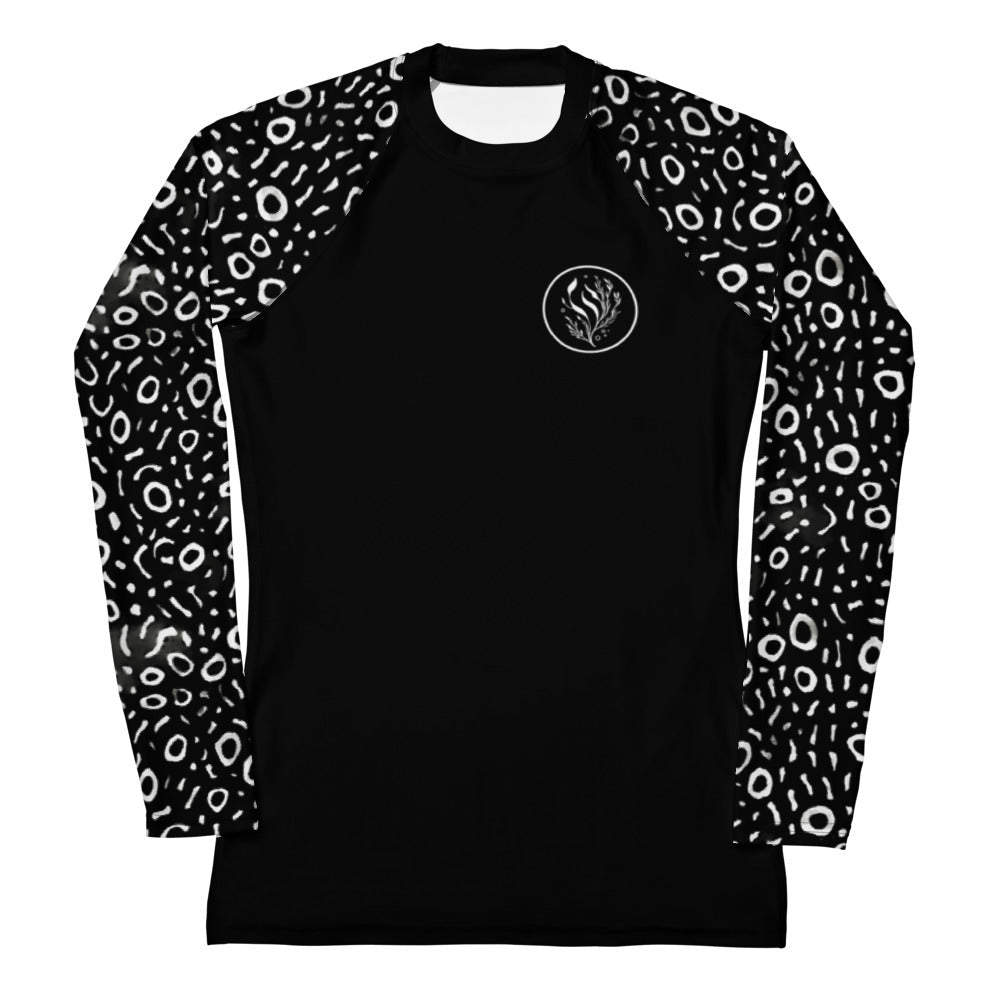 Whale Shark Mosaic Women's Rash Guard Solid - 