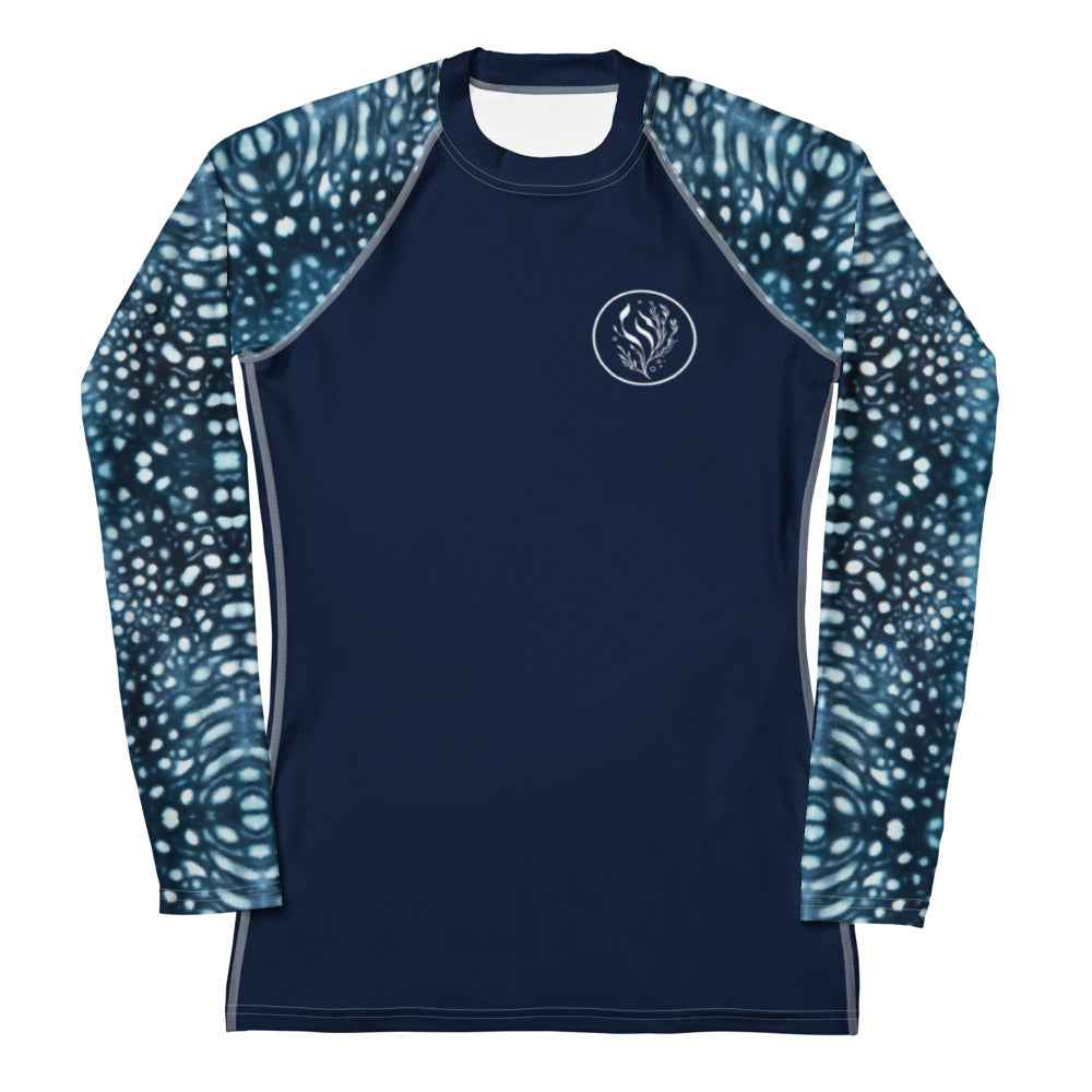 Whale Shark Mosaic Women's Rash Guard Solid - 