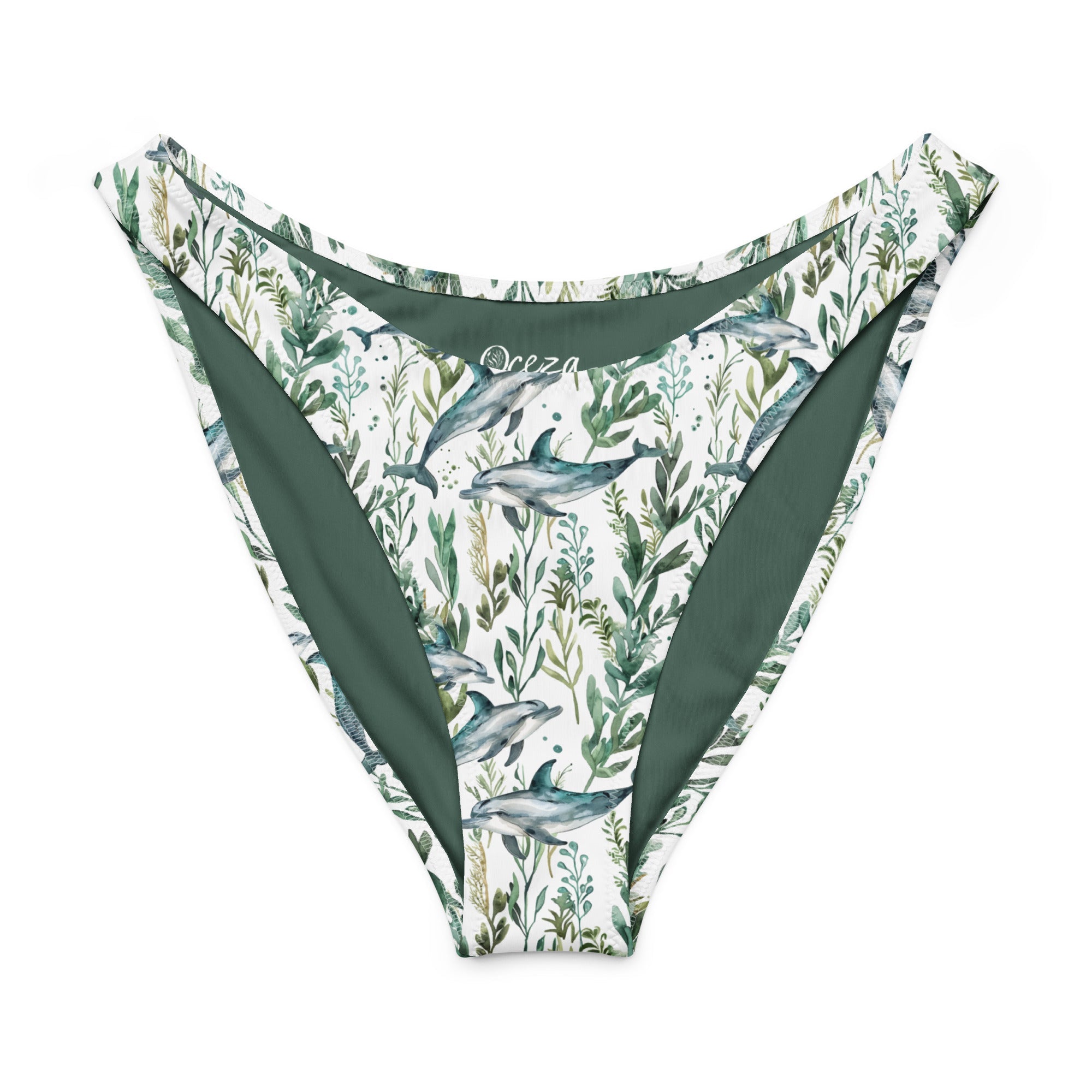 Oceza Whales & Dolphins High-Leg Cheeky Bikini Bottom Bikini Bottom