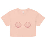 Women’s Pink Scallop Shell Crop Top -  - ["T","women"]