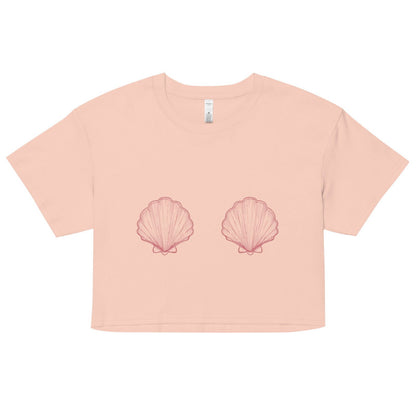 Women’s Pink Scallop Shell Crop Top - 