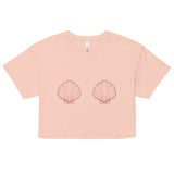 Women’s Pink Scallop Shell Crop Top -  - ["T","women"]
