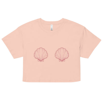 Women’s Pink Scallop Shell Crop Top - 