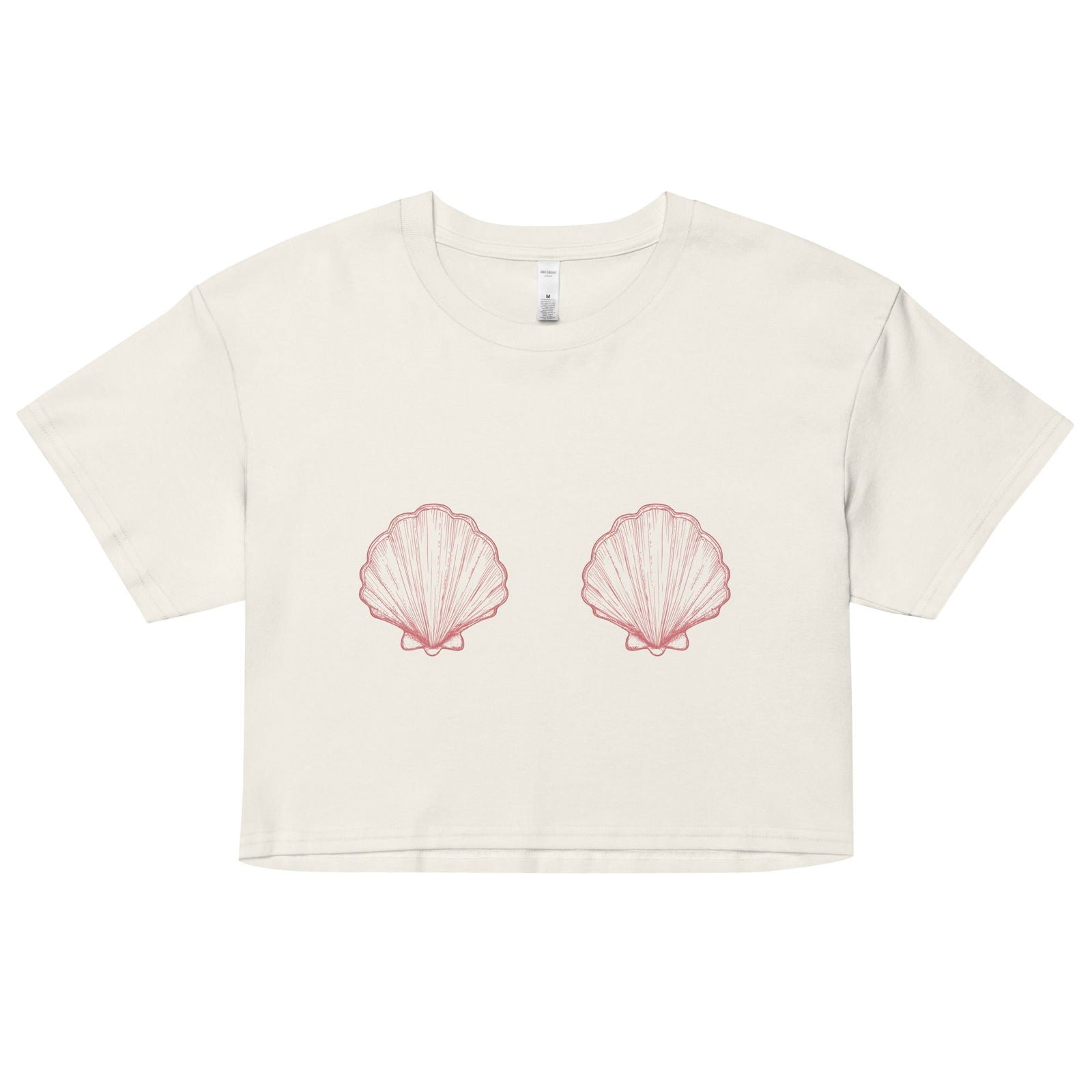 Women’s Pink Scallop Shell Crop Top -  - ["T","women"]