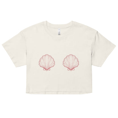 Women’s Pink Scallop Shell Crop Top - 