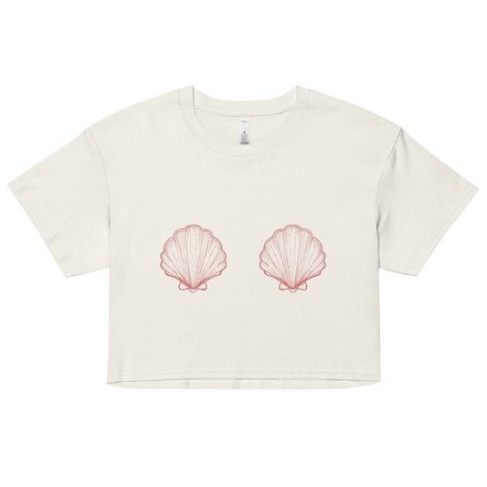 Women’s Pink Scallop Shell Crop Top - 
