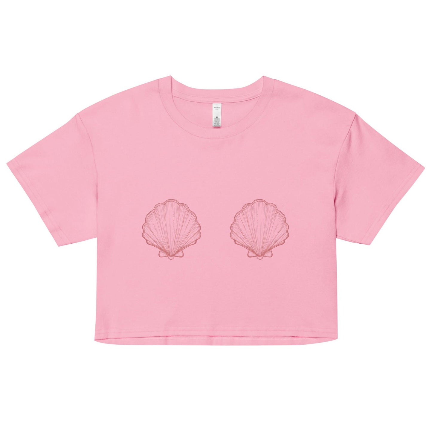 Women’s Pink Scallop Shell Crop Top - 
