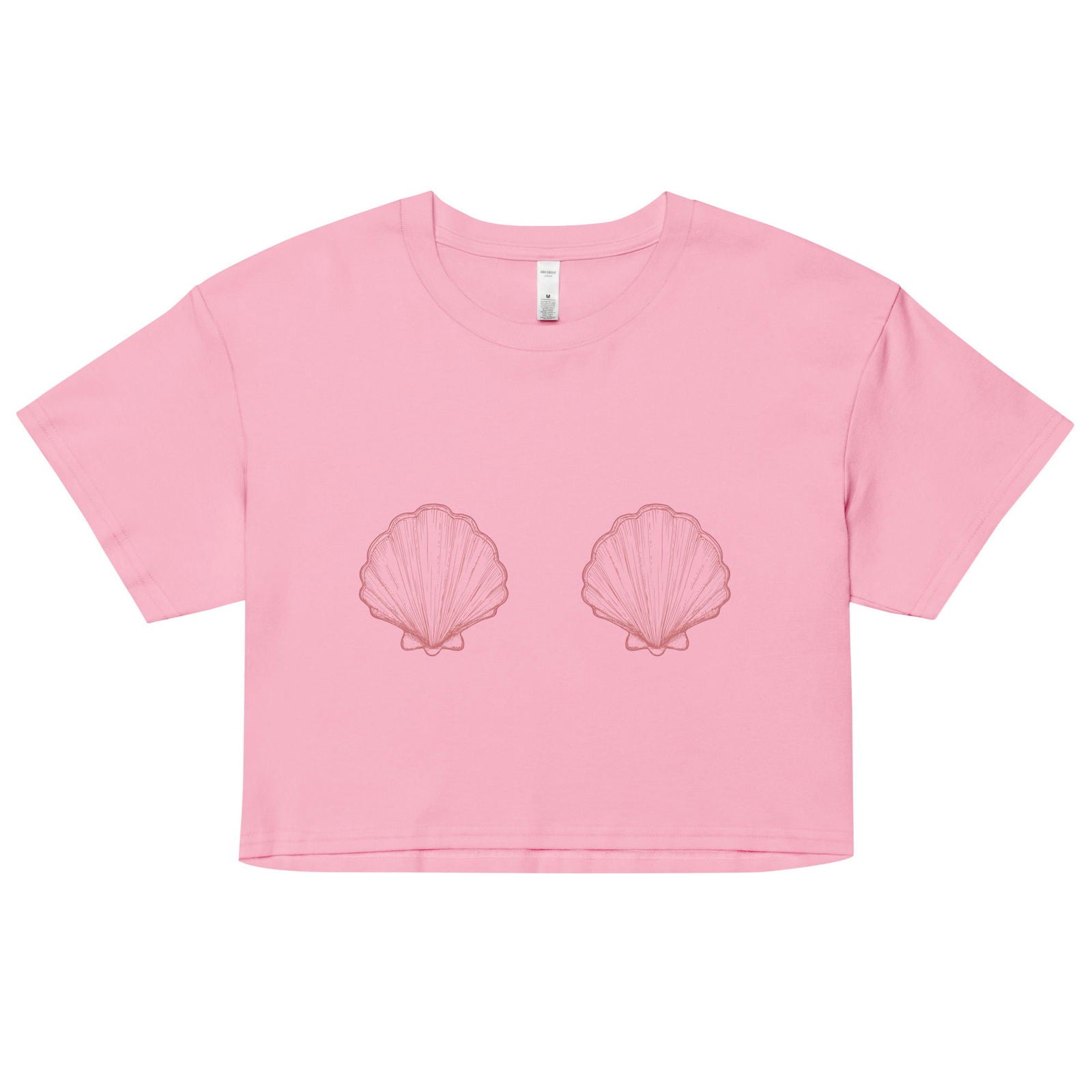 Women’s Pink Scallop Shell Crop Top - 