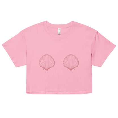 Women’s Pink Scallop Shell Crop Top - 