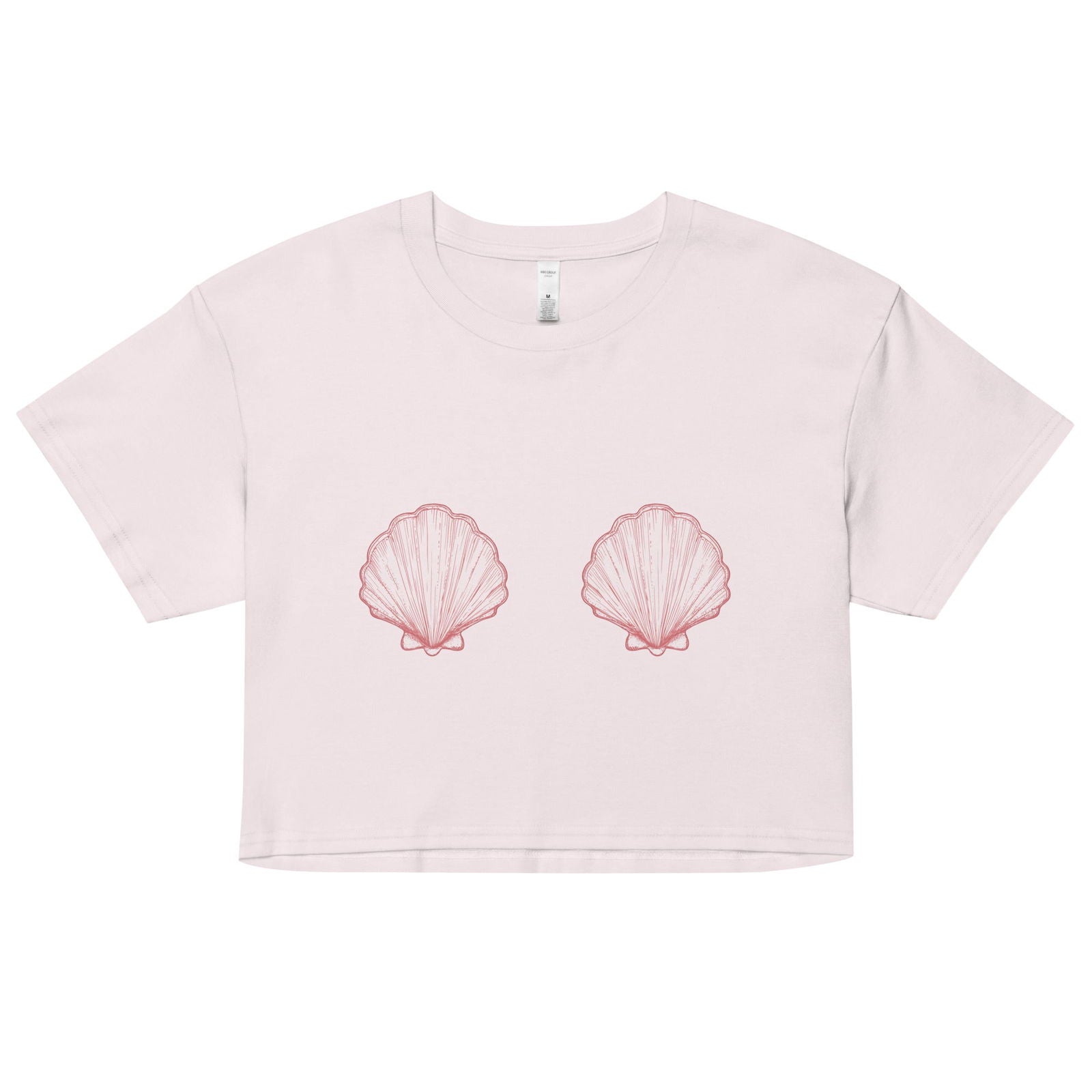 Women’s Pink Scallop Shell Crop Top -  - ["T","women"]