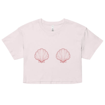 Women’s Pink Scallop Shell Crop Top - 
