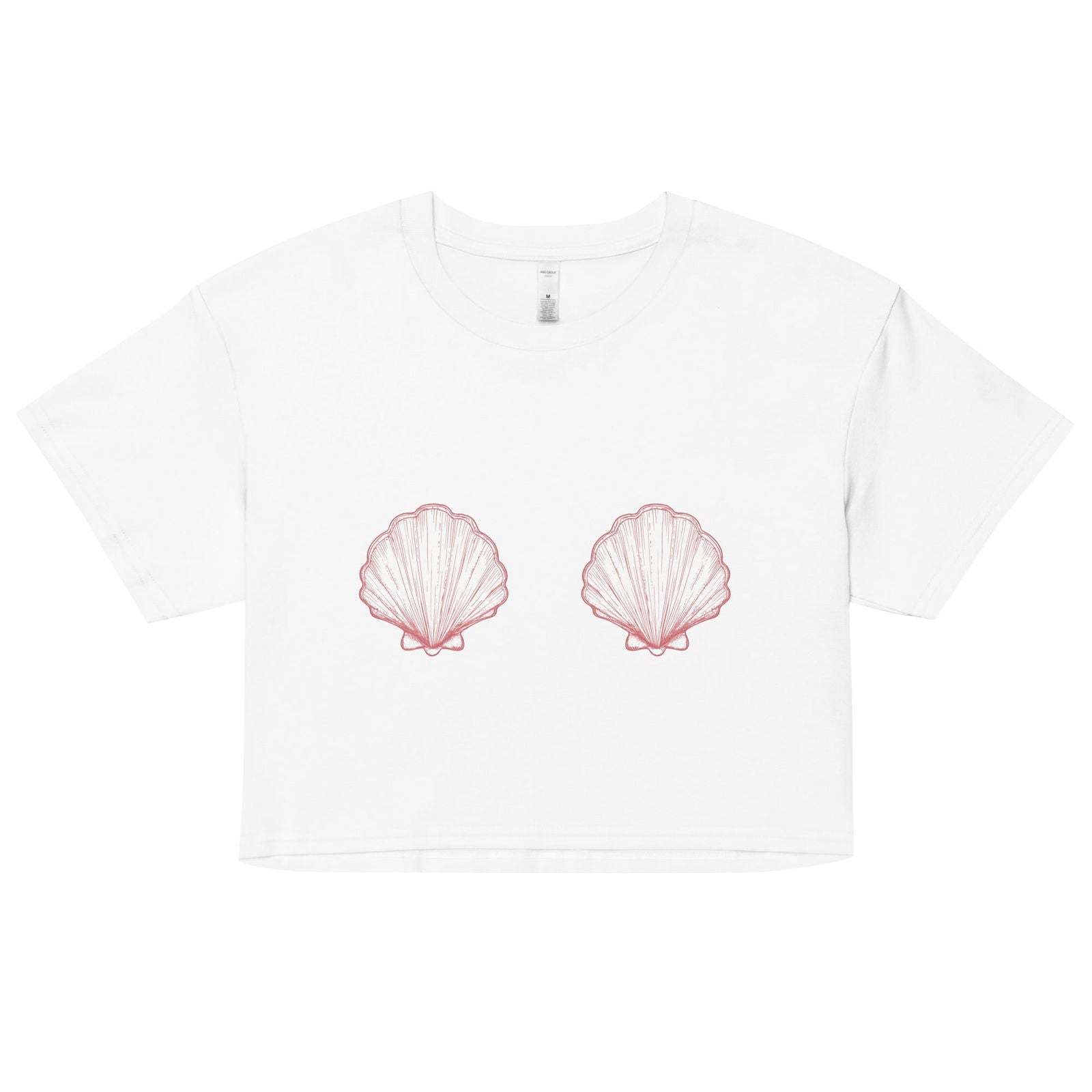 Women’s Pink Scallop Shell Crop Top -  - ["T","women"]