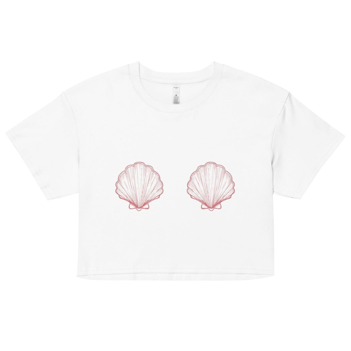 Women’s Pink Scallop Shell Crop Top - 