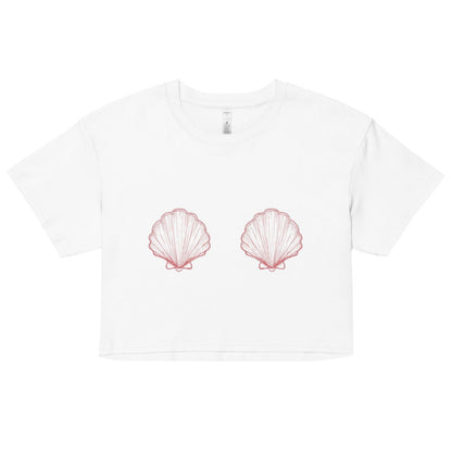 Women’s Pink Scallop Shell Crop Top - 